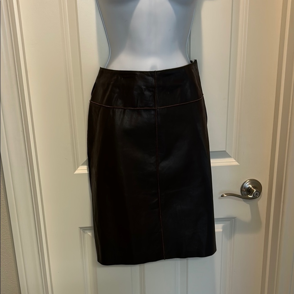 Brown Leather Skirt